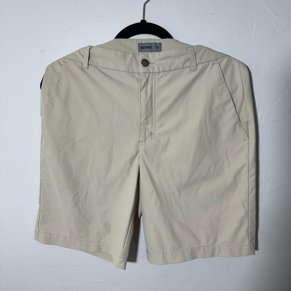 VRST Mens 32‎ Beige 9" Flat Tech Performance Commuter Golf Shorts
